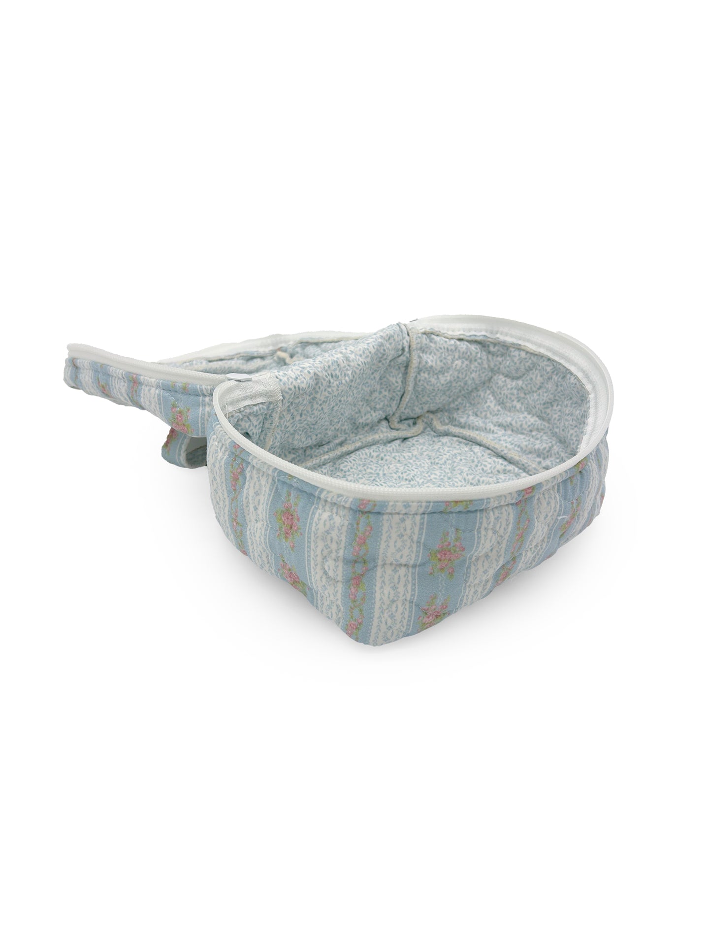 Bella Stripe Blue Quilted Travel Case