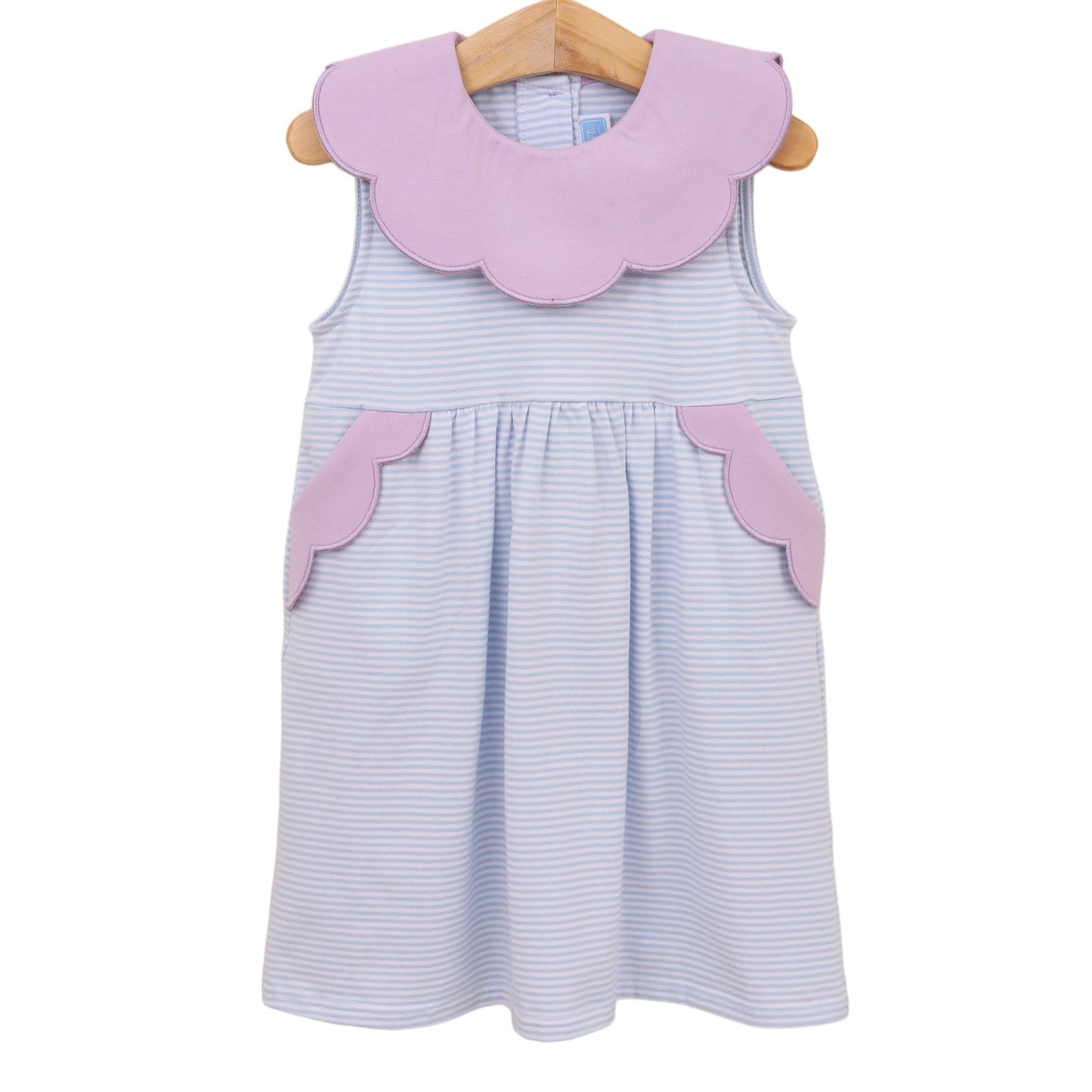 Penelope Dress- Light Blue Stripe/Lavender