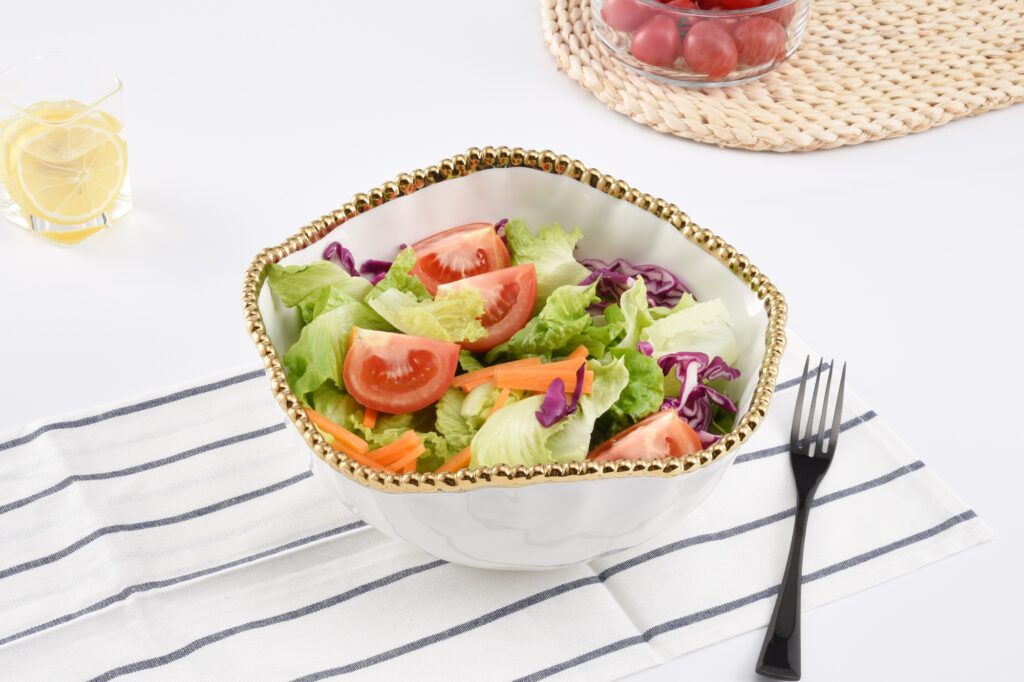 Salerno Gold Large Salad Bowl
