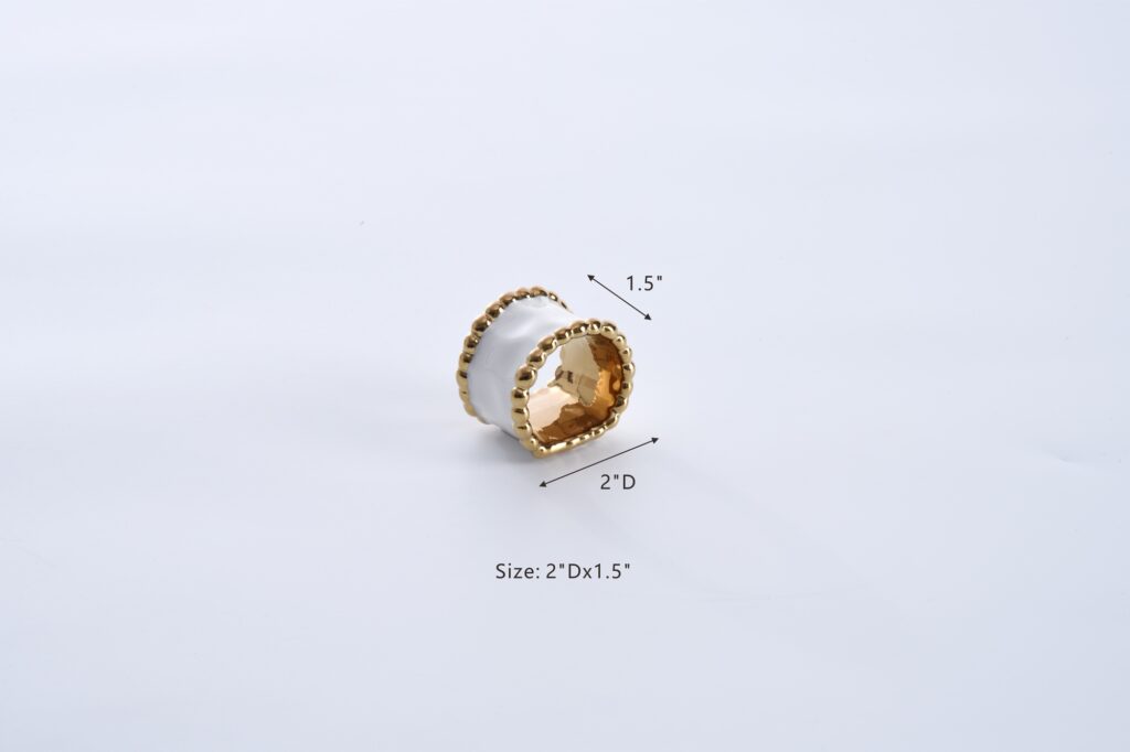 Salerno Gold Napkin Ring Set/4