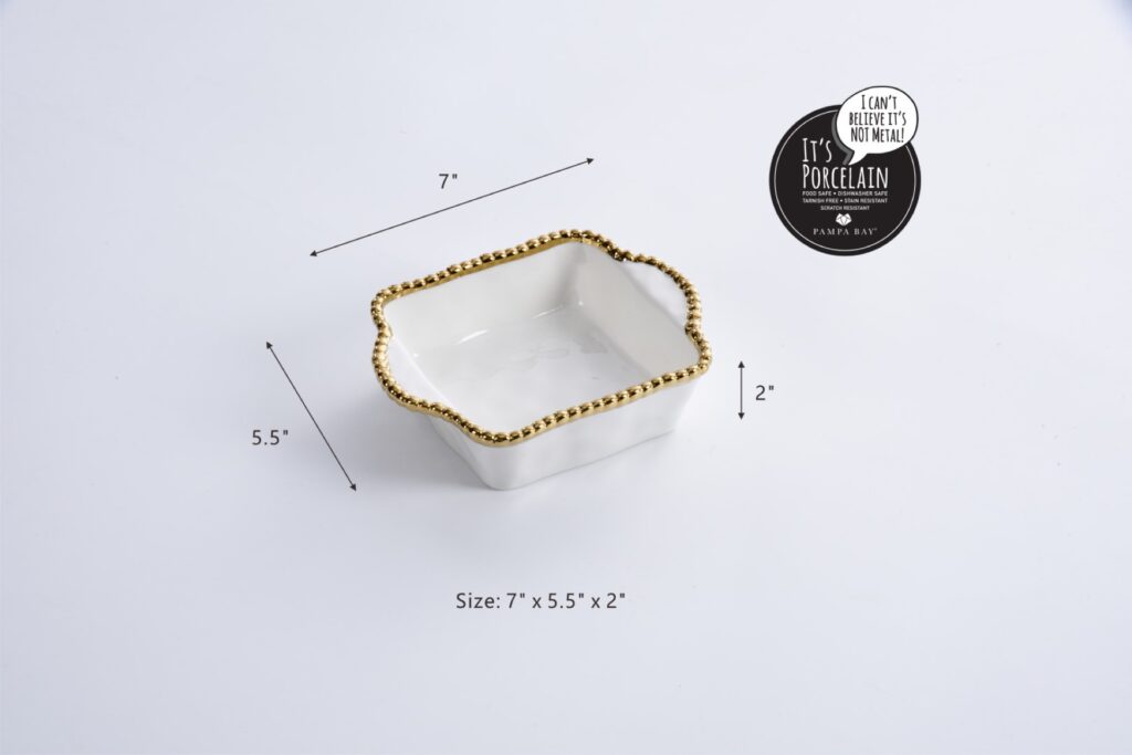 Salerno Gold Square Individual Baking Dish