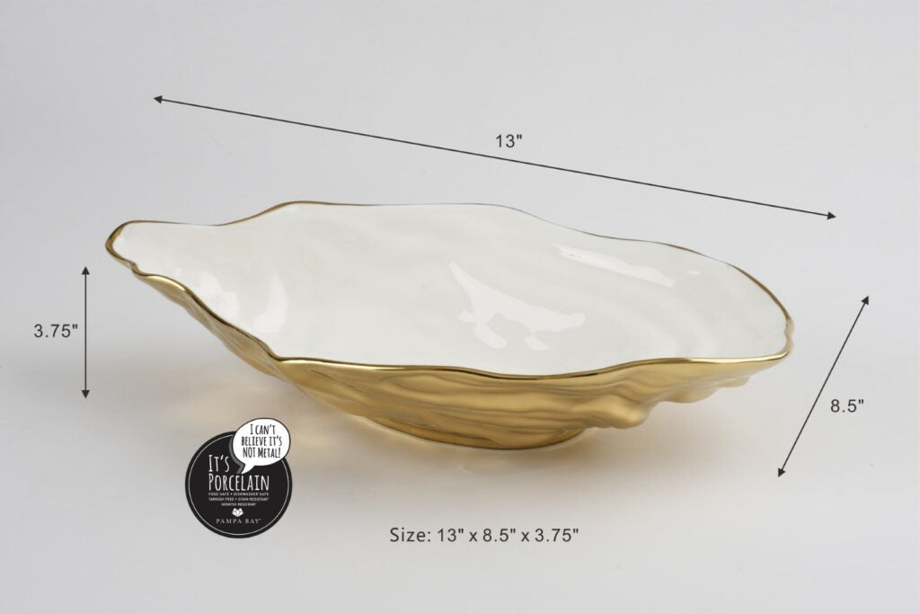 Large Gold Oyster Bowl