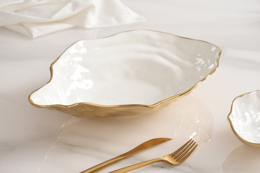 Large Gold Oyster Bowl
