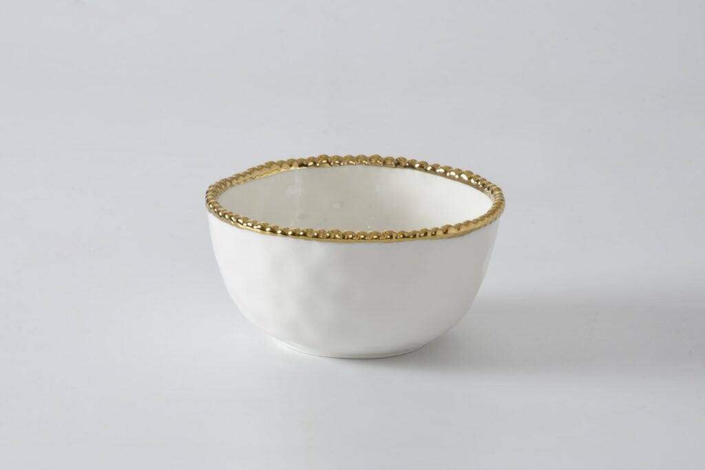 Round Gold Rim Cereal / Soup Bowl