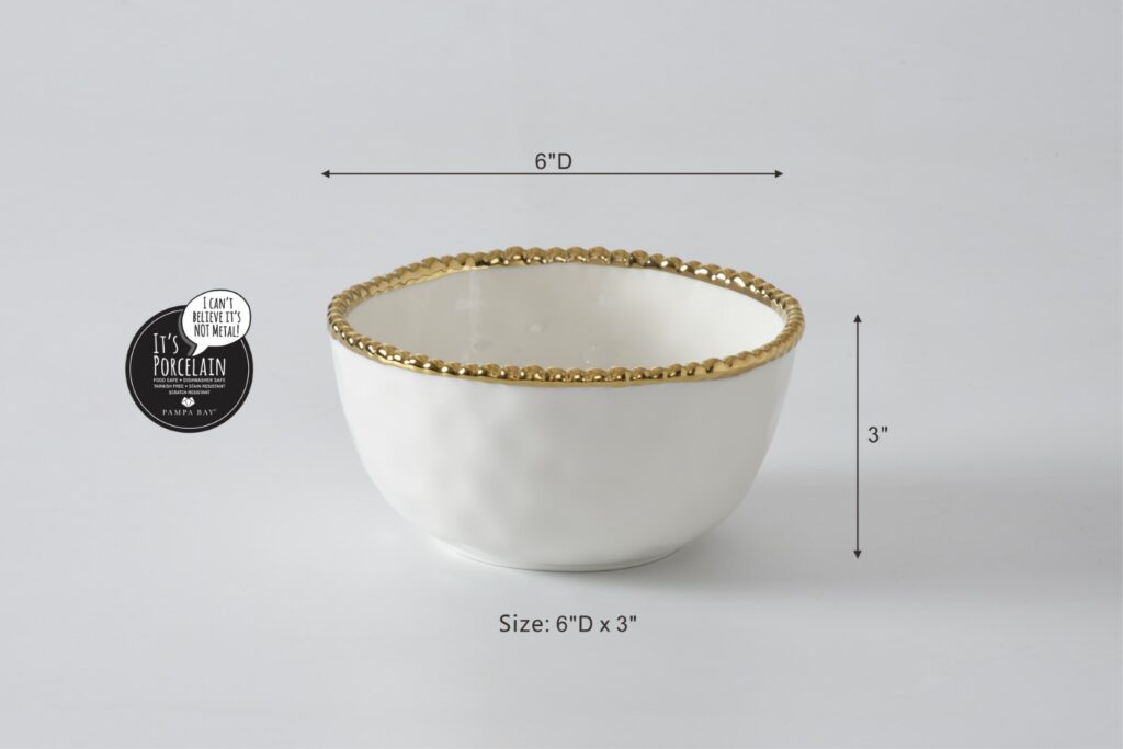 Round Gold Rim Cereal / Soup Bowl