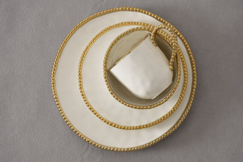 Round Gold Rim Cereal / Soup Bowl