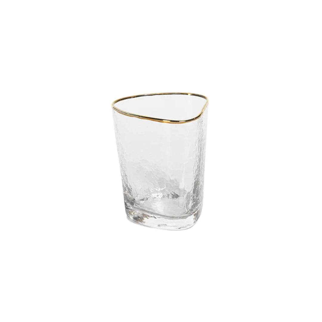 Aperitivo Gold Rim Triangular Old Fashion Glass
