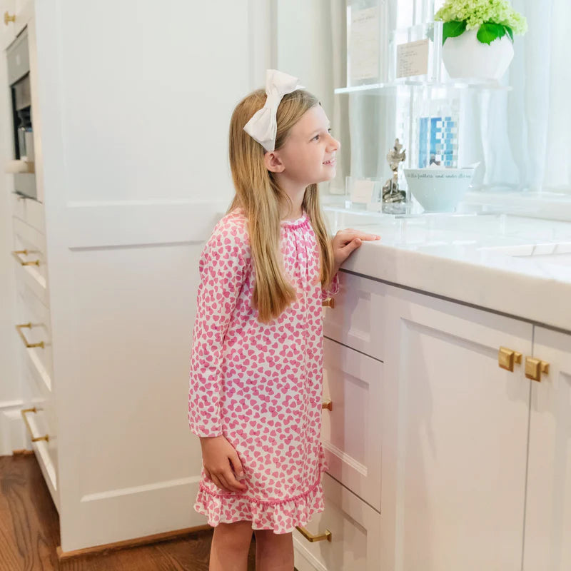 Carlin Dress - Confetti Hearts Pink