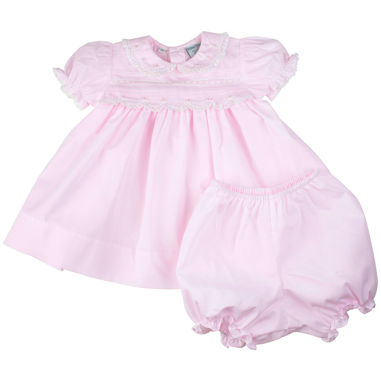 Lace Trim Dress - Pink