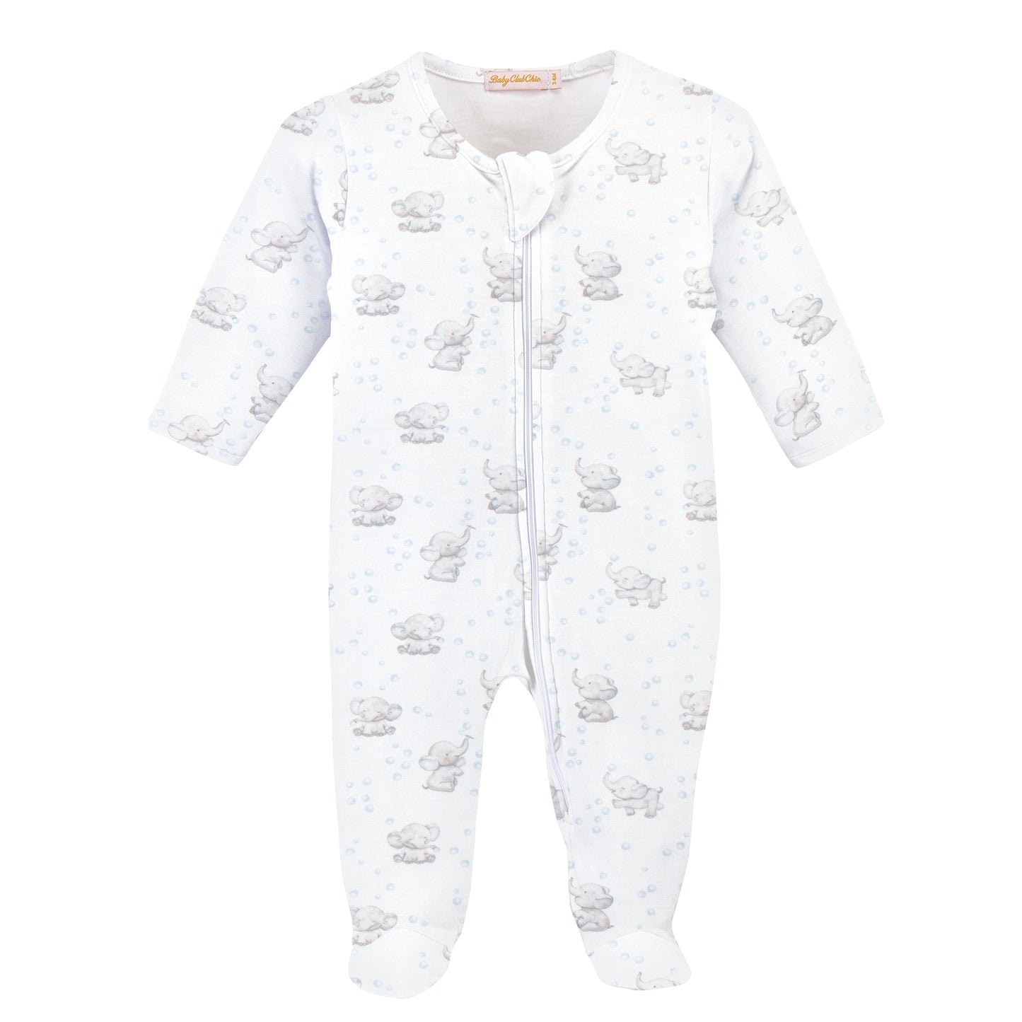 Tiny Bubbly Elephant Zipped Footie