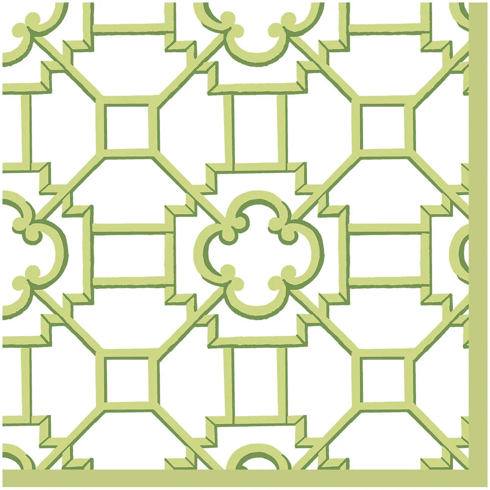 Garden Trellis Cloth Dinner Napkin in Green ~ 4 per set