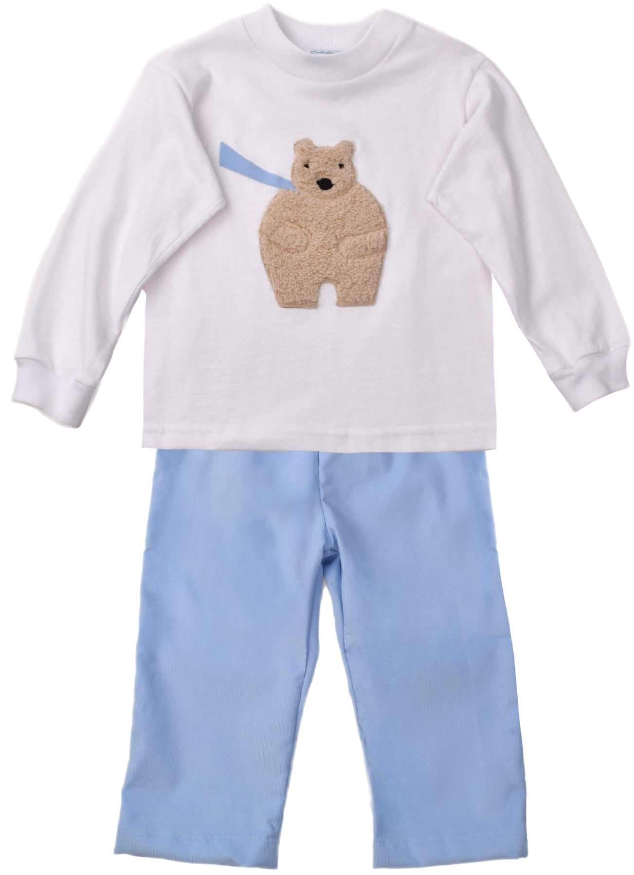Bear Tee & Blue Corduroy Pants  Set