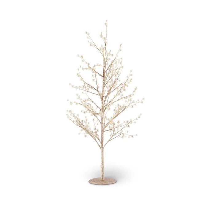 18 Inch Gold Glittered Twig Tree w/Pearl