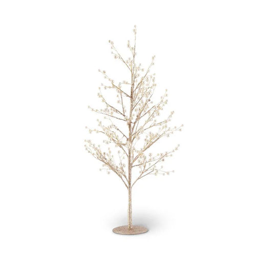 18 Inch Gold Glittered Twig Tree w/Pearl
