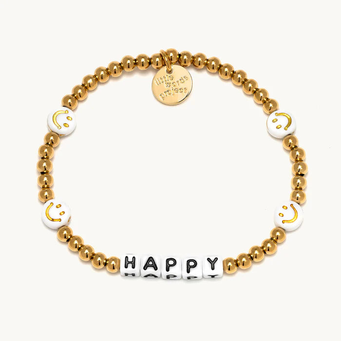 Words Bracelet - Gold Filled Happy
