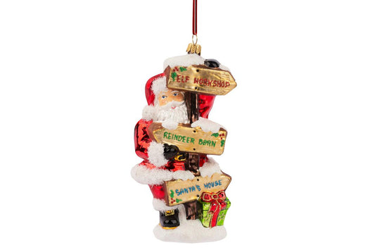 Santa With Road Signs (Raleigh, Durham, Chapel Hill)