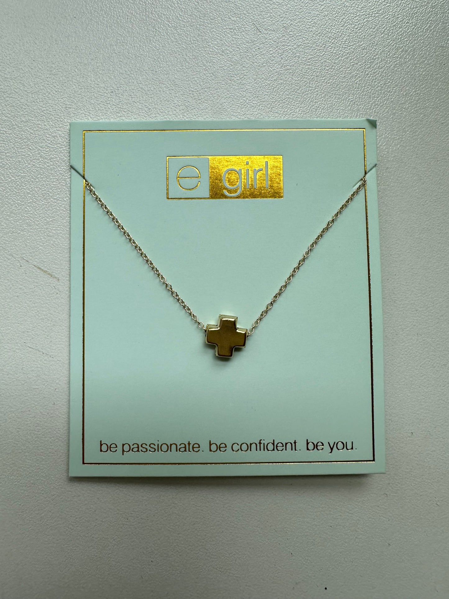 Egirl 14" Signature Cross Gold Necklace