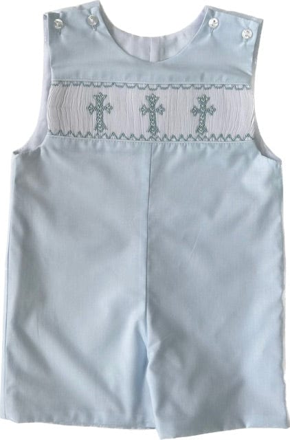 Lt Blue Smocked Cross Shortall