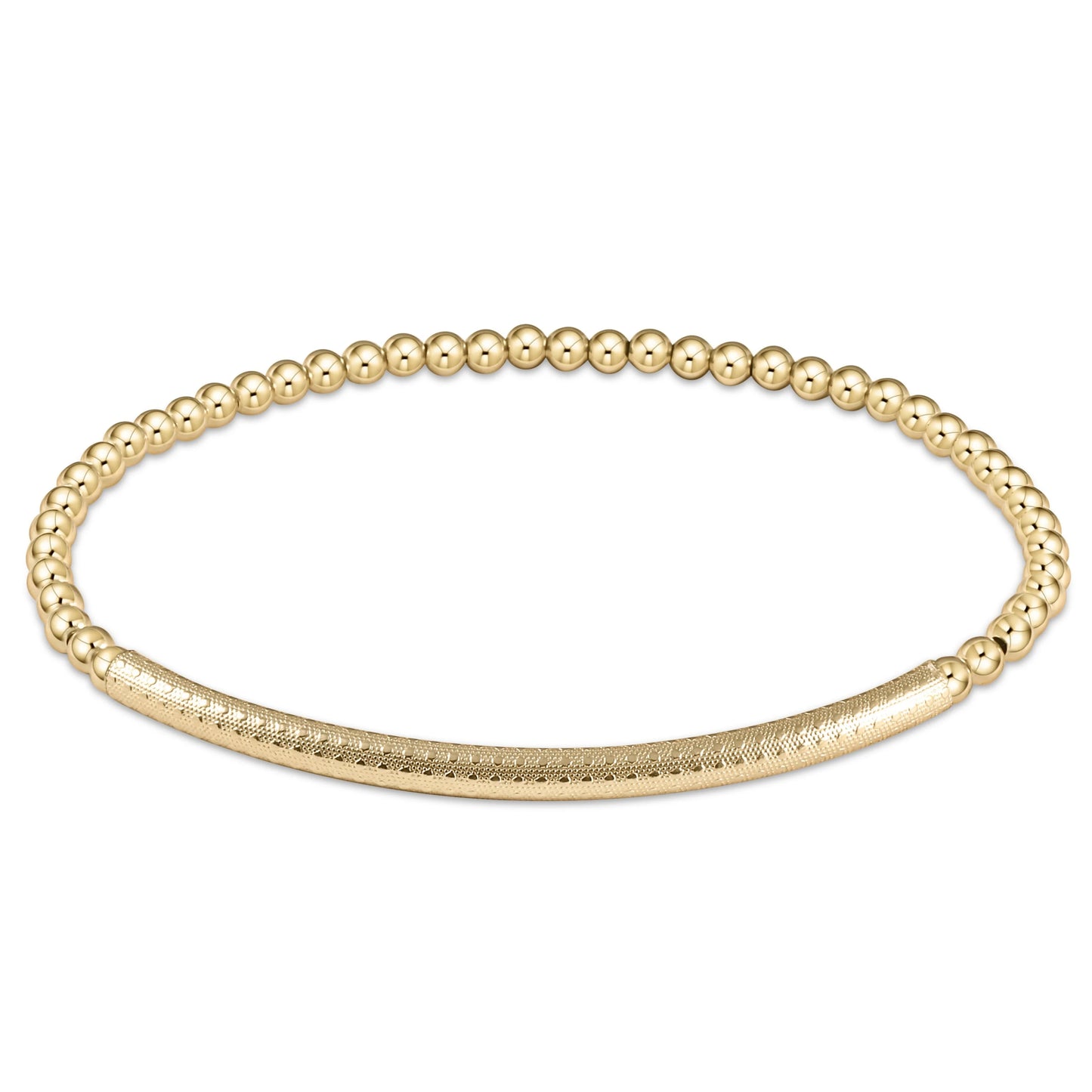 Classic Gold 3mm Textured Bliss Bar Bracelet