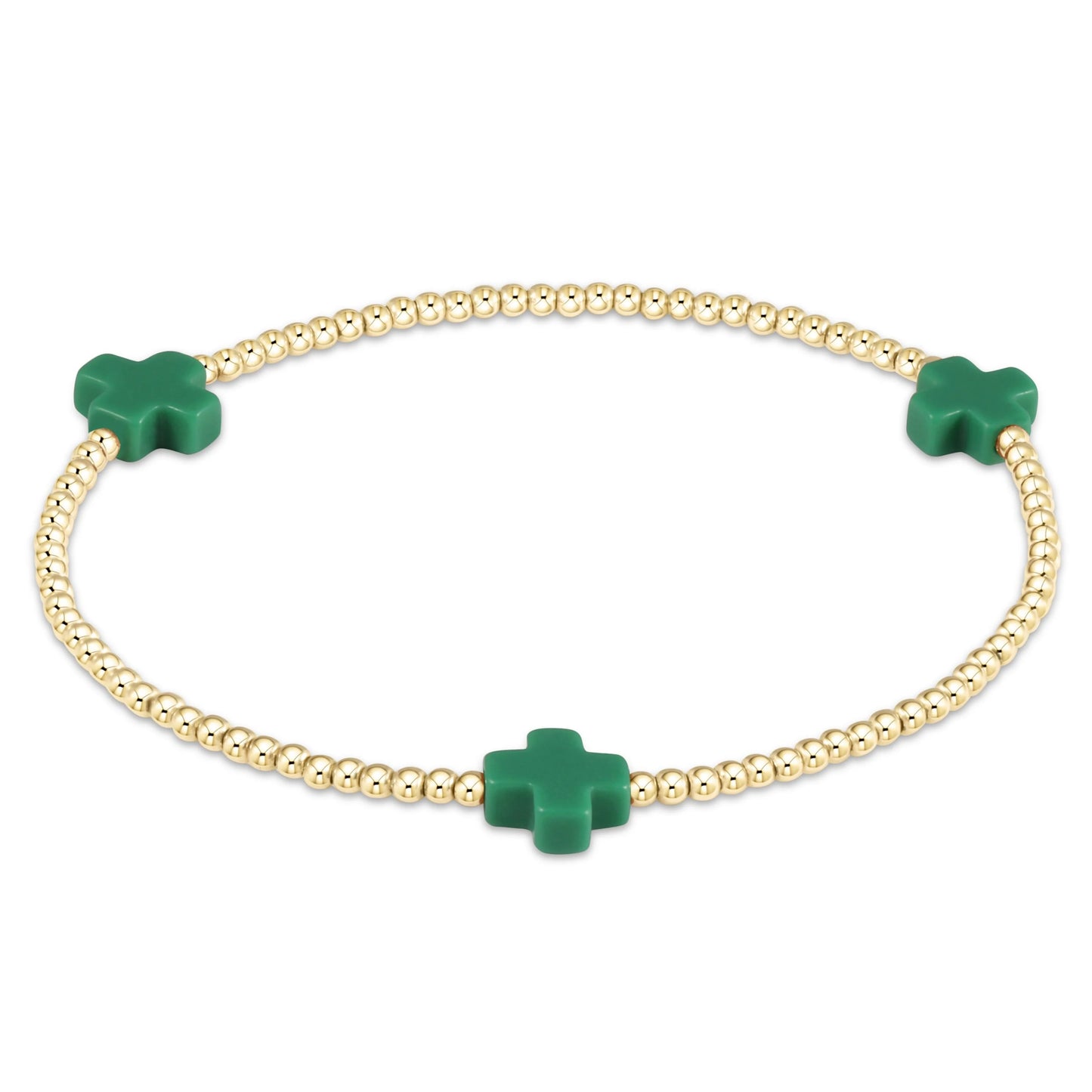 Signature Cross Bead Bracelet 3mm - Emerald
