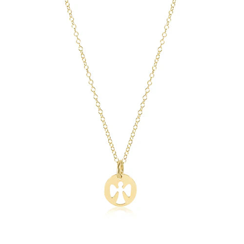 Egirl 14" Guardian Angel Necklace Gold Disc