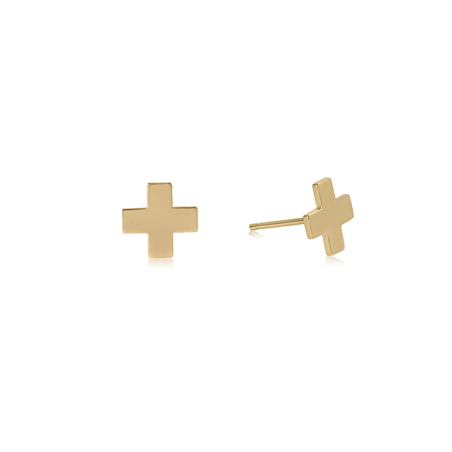 Signature Cross Gold Stud Earrings