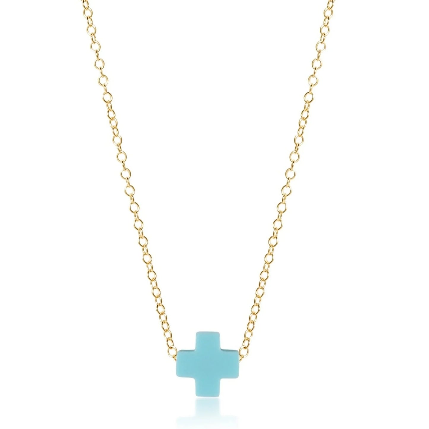 EGIRL 14" Necklace Gold - Signature Cross Small Mint