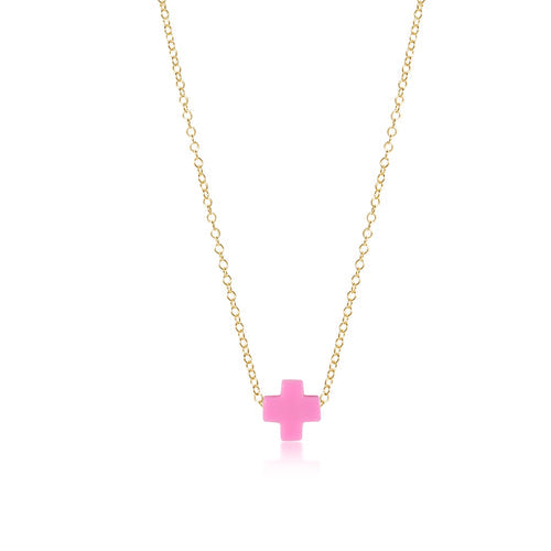 16" Gold Necklace / Signature Bright Pink