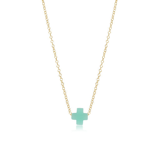 16" necklace gold - signature cross - Mint