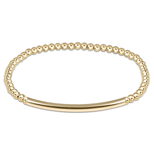 Bliss Bar Gold Pattern 3mm Bead Bracelet