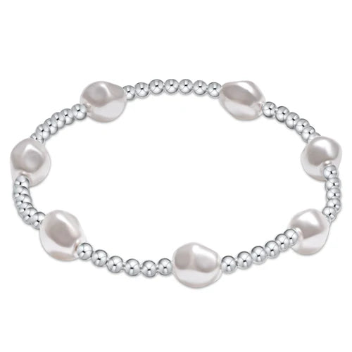 Admire Sterling  3Mm Bead Bracelet Extended Pearl