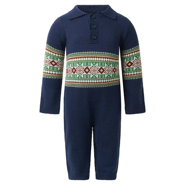 Navy Fairisle Babysuit