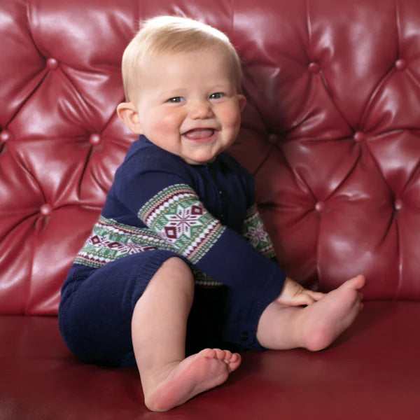 Navy Fairisle Babysuit