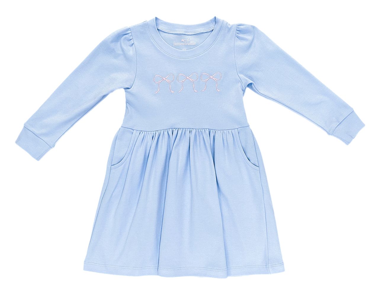 Light Blue Sidney Sweatshirt Dress Basic Bow