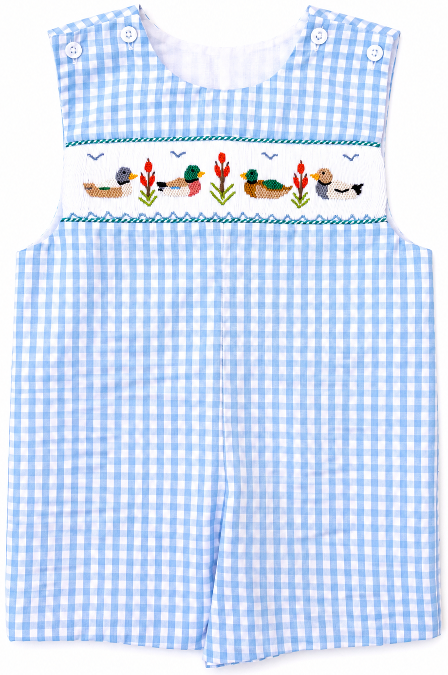 Pete Shortall Mallard Ducks Blue Check