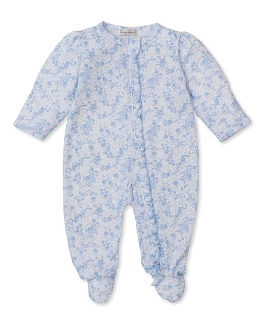 Blue Floral Zip Footie