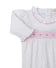 White Footie with Pink Smocking