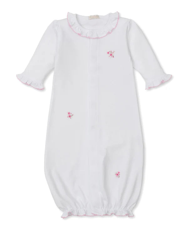 Rose Blooms White Hand Emb. Conv. Gown