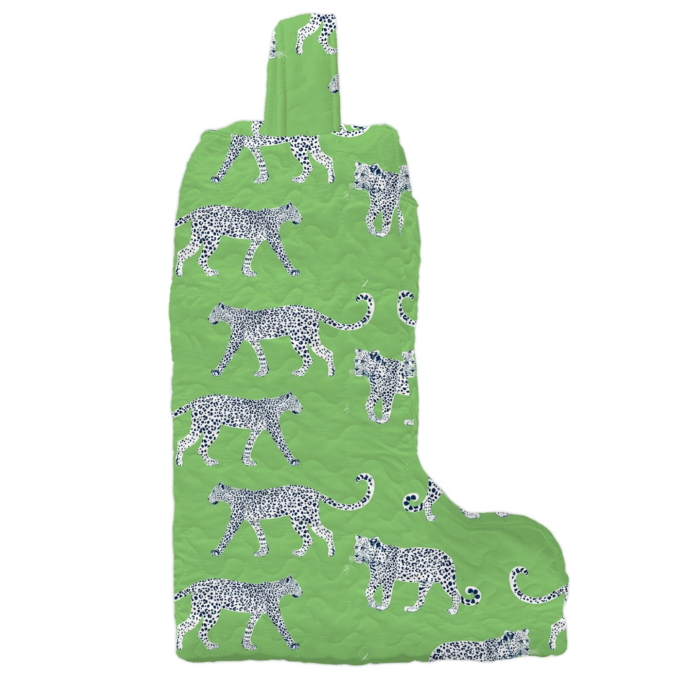 Leilani Leopard Green Quilted Boot Bag