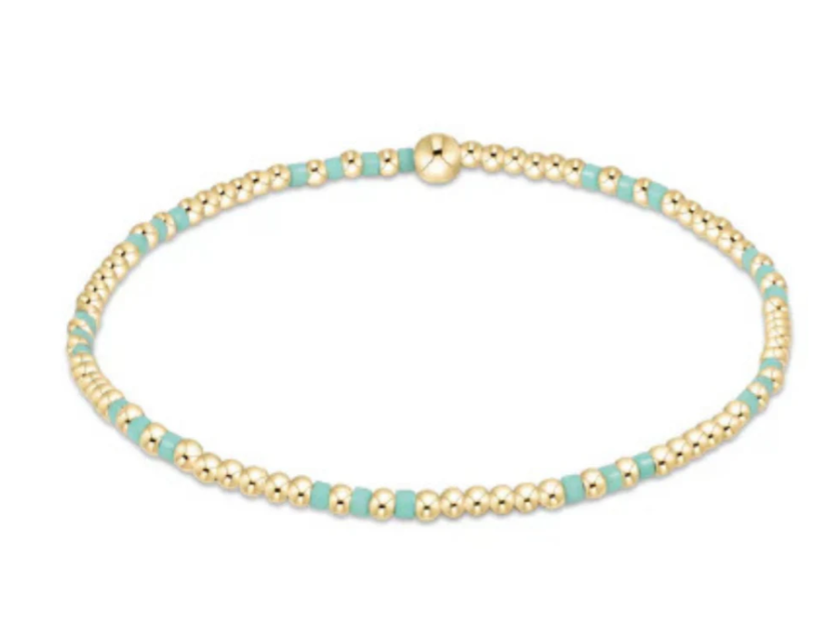 Hope Joy Pattern 2mm Bead Bracelet -Mint