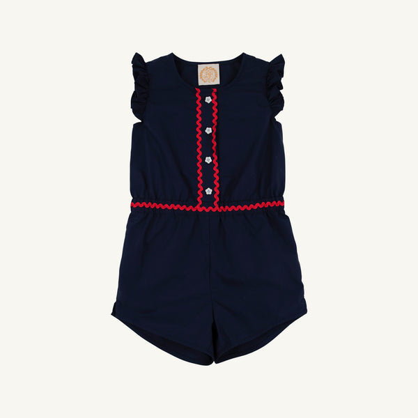 Marion Rose Romper-Navy w/Red