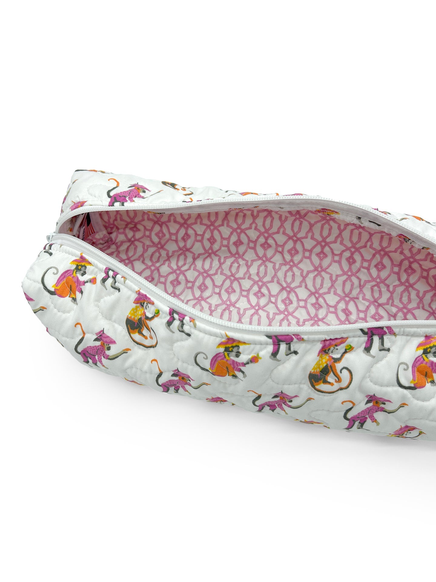 Monkey White Quilted Hot Tools Bag