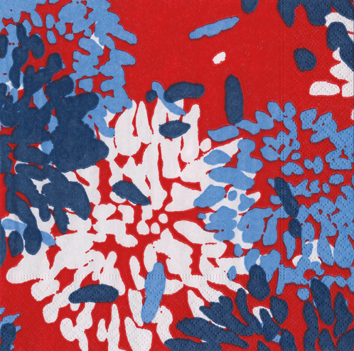 Chrysanthemum red/white/blue - napkin luncheon
