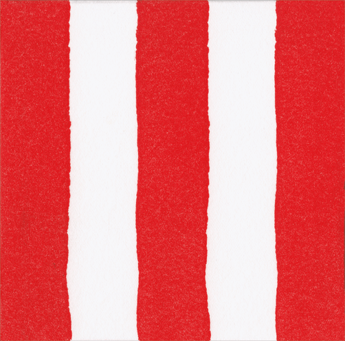 Cafe Stripe Red-Paper Linen Cocktail Napkin