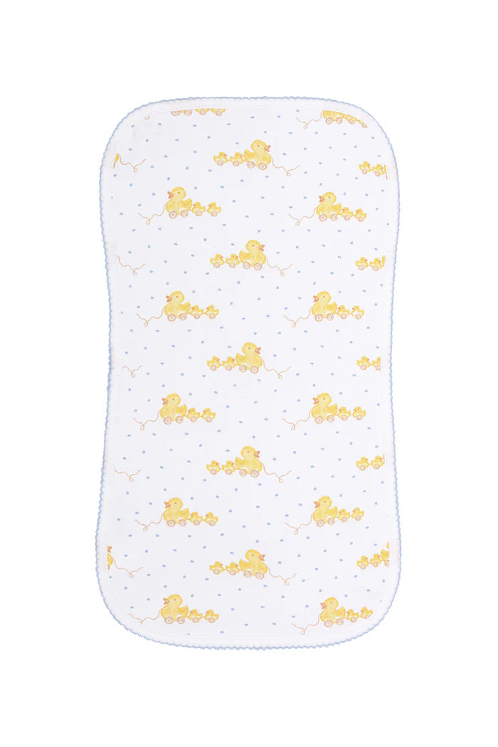 Blue Duck Print Burp Cloth