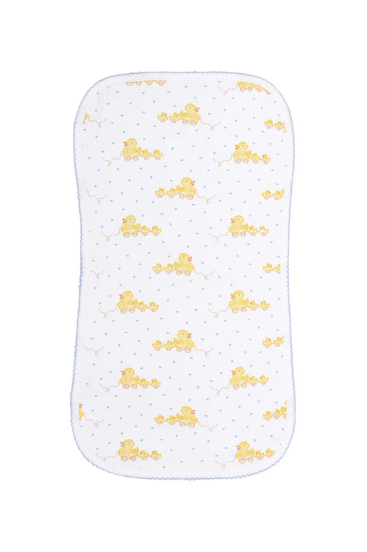 Blue Duck Print Burp Cloth