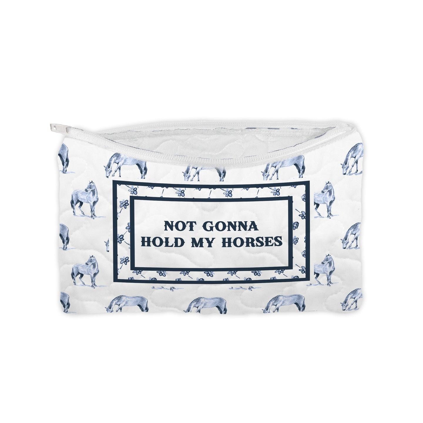 Horses Quilted Makeup Bag