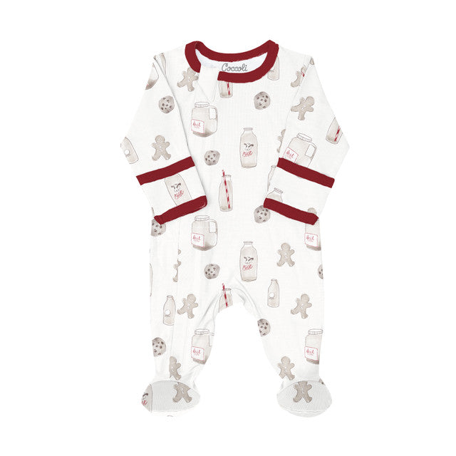 Cookies and Milk Cotton-Modal Zipper Footie