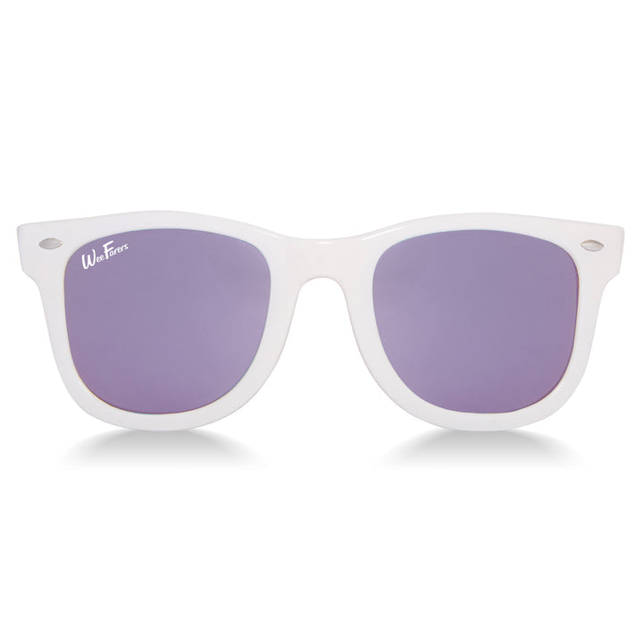 White w/ Purple Polarized Sunglasses