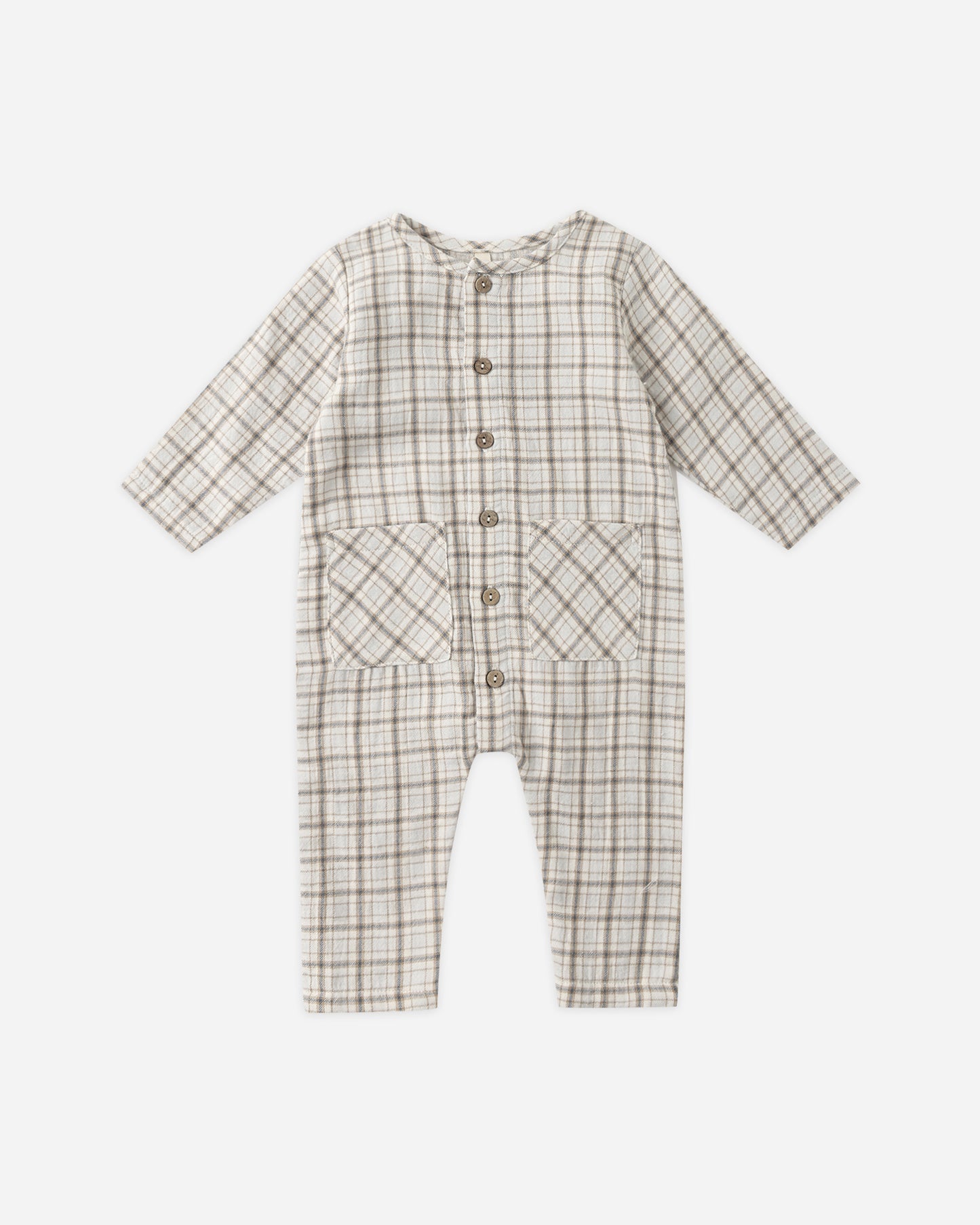 Woven Jumpsuit Blue Plaid